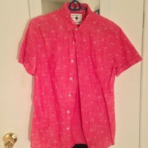 Demin and Flower Short Sleeve Button Down